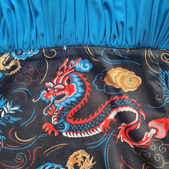 Dixiefried by Pinup Couture Dragon Wiggle Dress, VGUC, Size XL - Picture 7 of 9